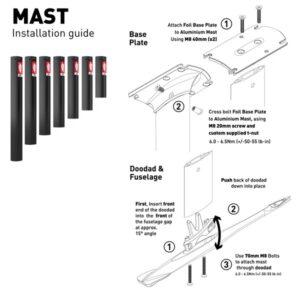 19mm Aluminium Black 90cm Foil Mast - Image 4